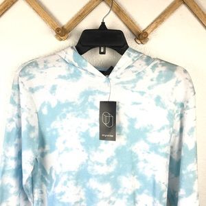 New Tie Dye Waffle Long Sleeve Thermal Hoodie